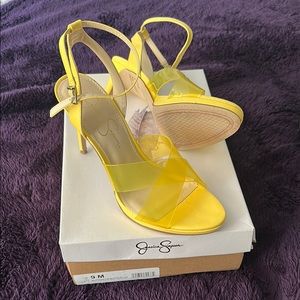 Jessica Simpson Davia Yellow Strappy Heels